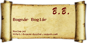 Bognár Boglár névjegykártya